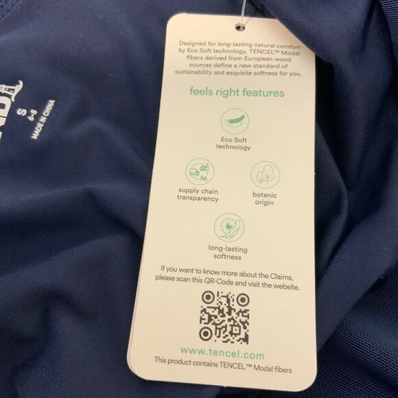 Lands’ End One-Shoulder Navy Blue Stretch Tank Top With Shelf Bra Small New - Picture 10 of 11